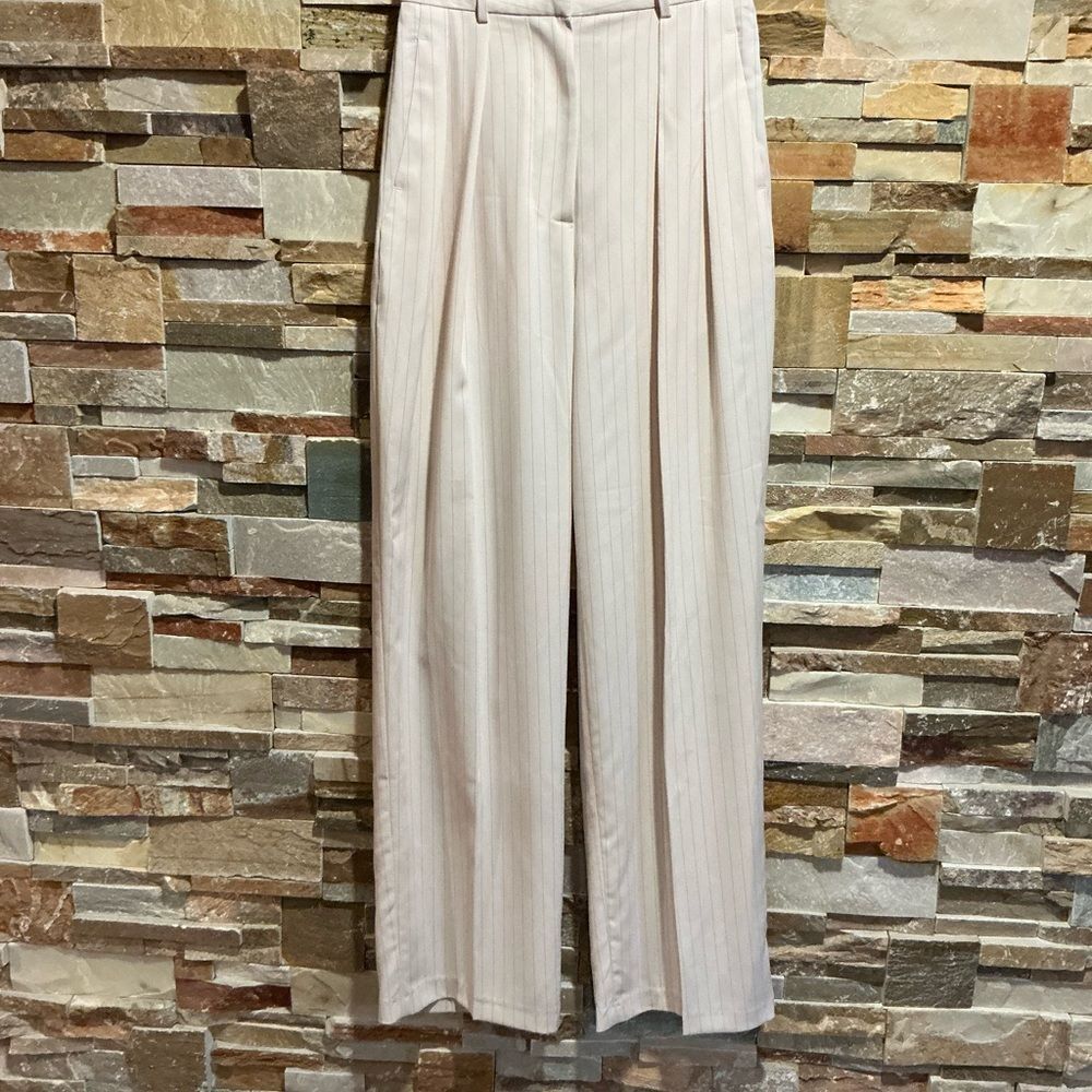The Frankie Shop Men's Light Beige Pleated Trousers